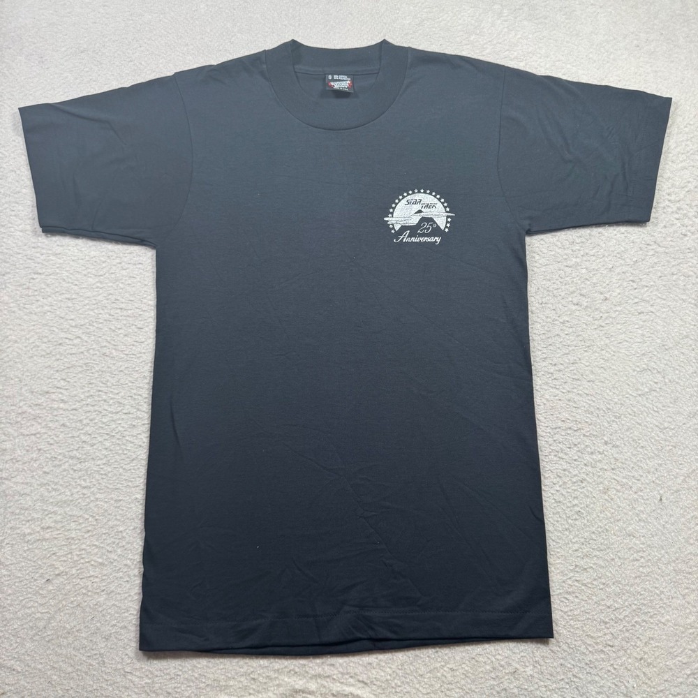 Screen Stars Star Trek T-Shirt Mens S Black 25th Anniversary 1991 Vintage 90s